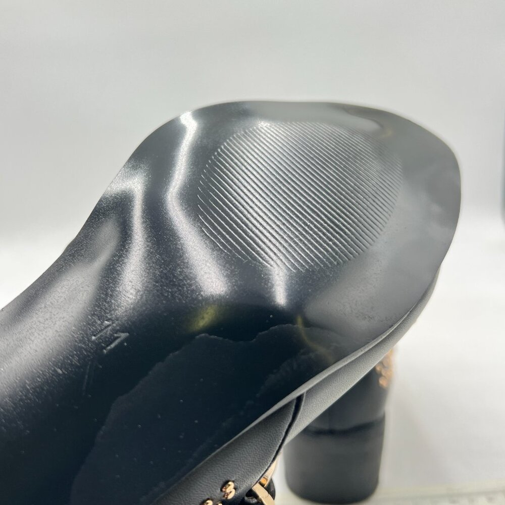 Studded Black Ankle Boots with Buckles - Picture 5 of 7